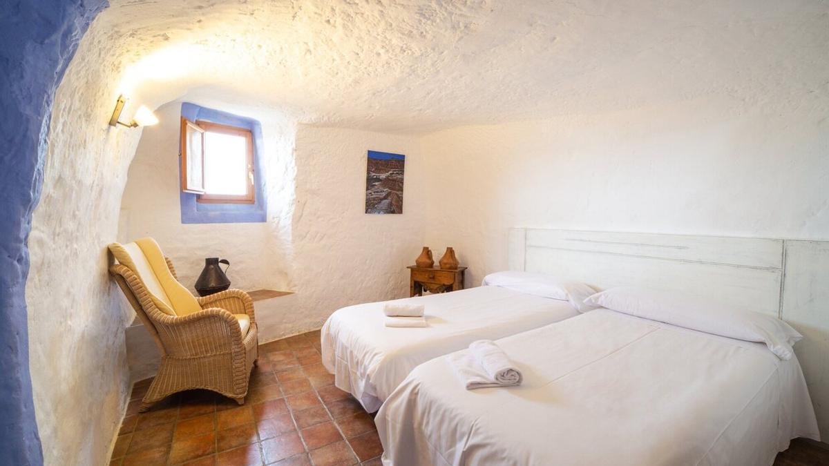 Una de las habitaciones del complejo troglodita.