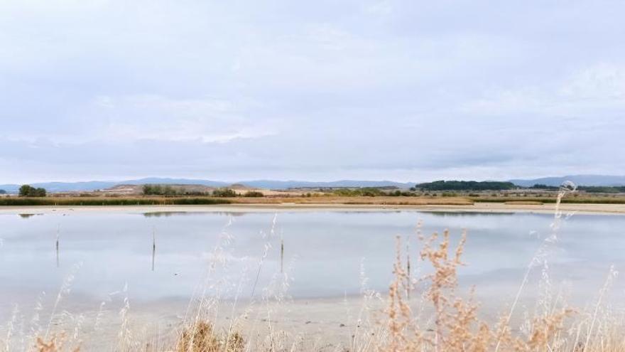 Imagen panorámica de la laguna Dos Reinos, ubicada en el concejo de Figarol, en Carcastillo.