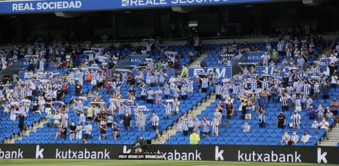 Aficionados, durante el partido contra el Rayo en Liga