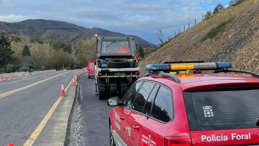 Apisonadora implicada en el accidente laboral.