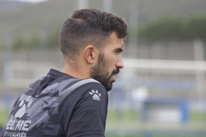 Fernando Pacheco, durante un entrenamiento en Ibaia.