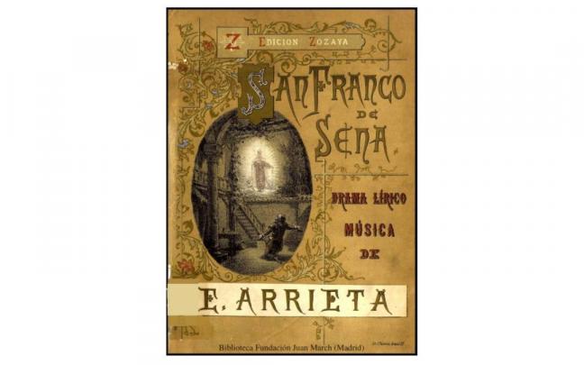 Cartel de la zarzuela 'San Franco de Sena', de Emilio Arrieta Cartel de la zarzuela 'San Franco de Sena', de Emilio Arrieta