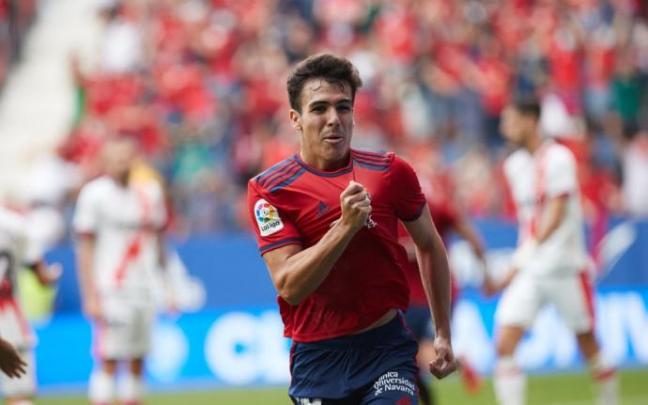Manu Sánchez celebra su gol al Rayo Vallecano Manu Sánchez celebra su gol al Rayo Vallecano