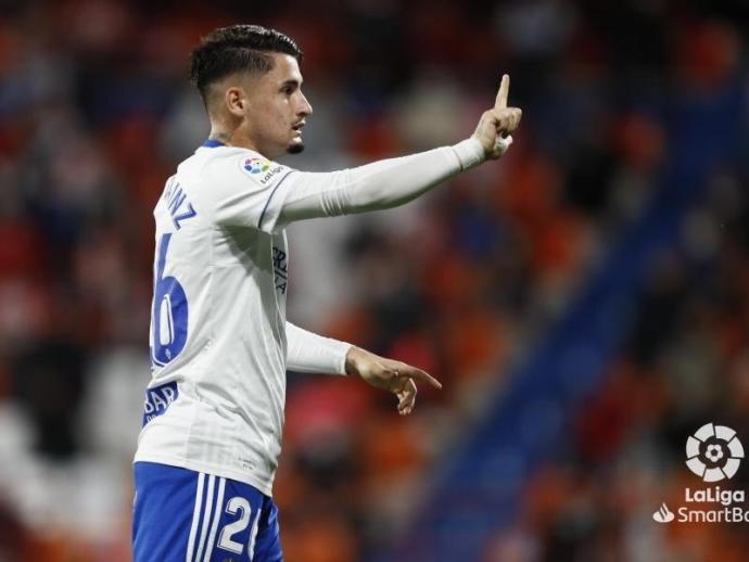 Borja Sainz, en un partido con el Zaragoza