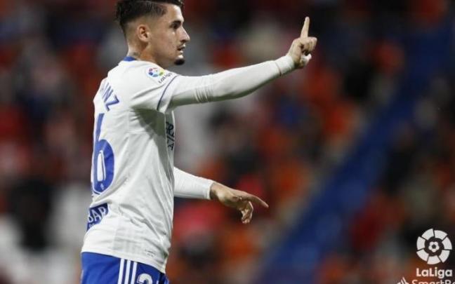 Borja Sainz, en un partido con el Zaragoza
