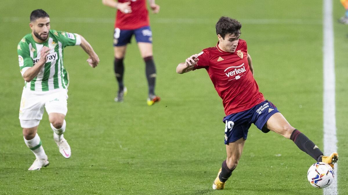 Manu Sánchez, en el partido de Liga ante el Betis en la primera vuelta.