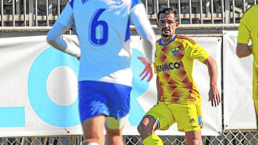 Óscar Rubio, durante el último choque entre el Lleida y el Zaragoza B.