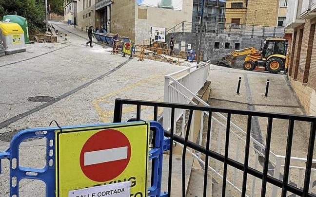 Cortes de tráfico por obras en Lizarra