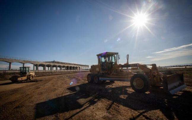 Obras del TAV en Navarra.