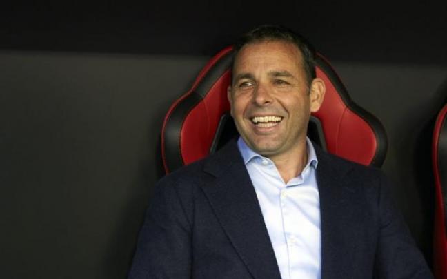 Javi Calleja, durante el choque entre el Sevilla y el Alavés en el Pizjuán.