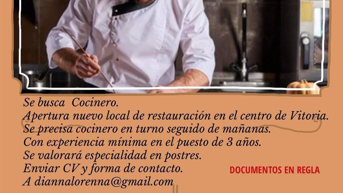 La oferta de trabajo publicada en Facebook