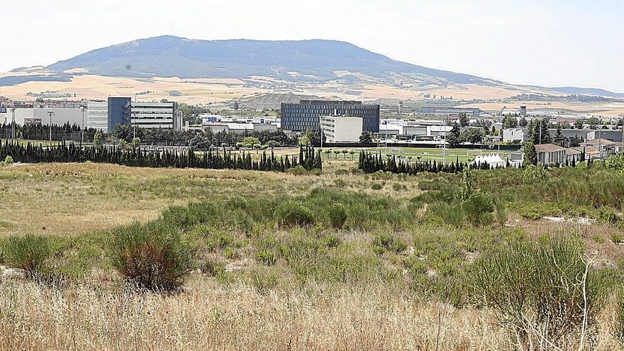 Aspecto que presentaba ayer parte de la parcela sin edificar de Tajonar que Osasuna va a recomprar hoy al Gobierno de Navarra por 6,5 millones de euros y 1,3 de IVA.