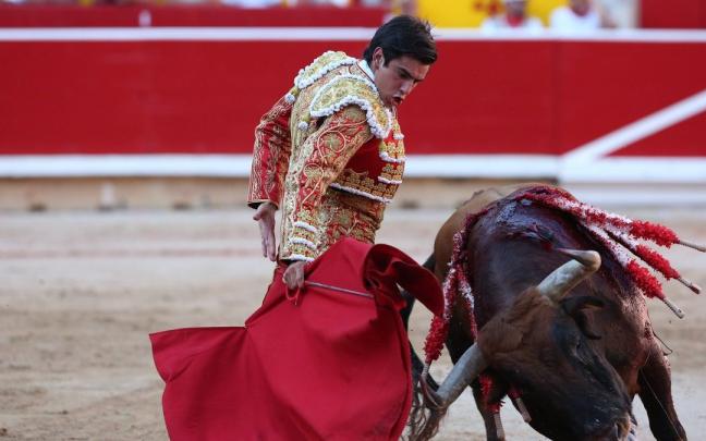 Colombo, en medio de su faena en Pamplona