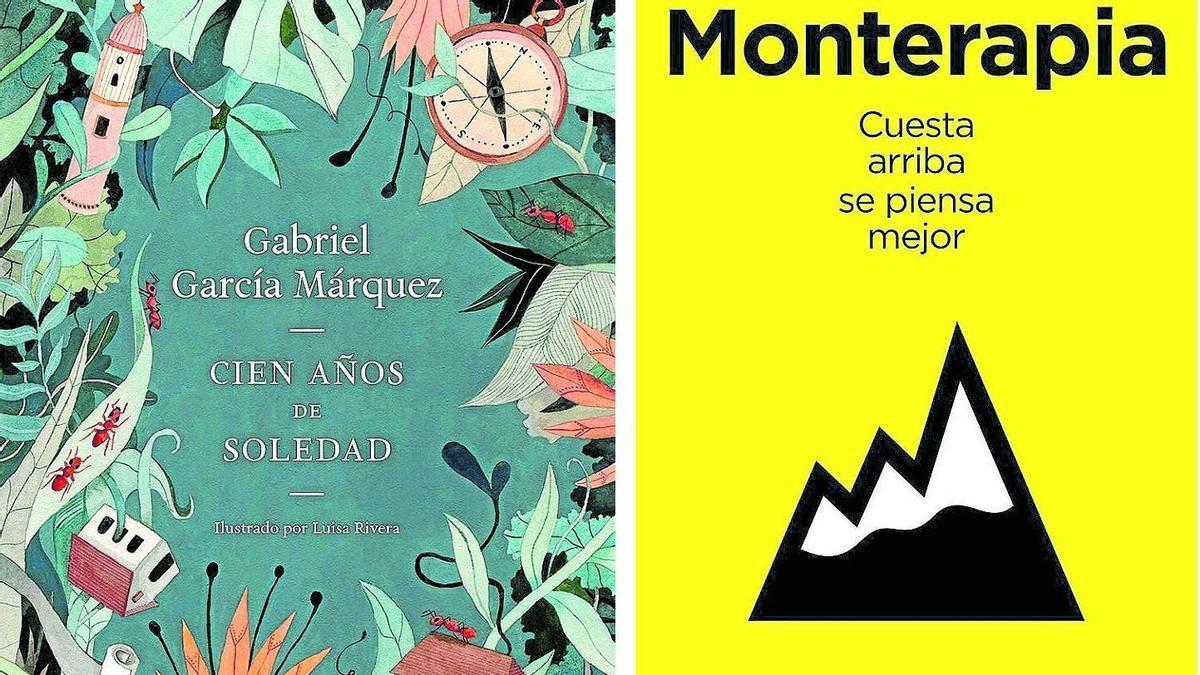 Los ejemplares 'Cien años de soledad', del escritor Gabriel García Márquez con ilustraciones de Luisa Rivera, y 'Monterapia', de Juanjo Garbizu.