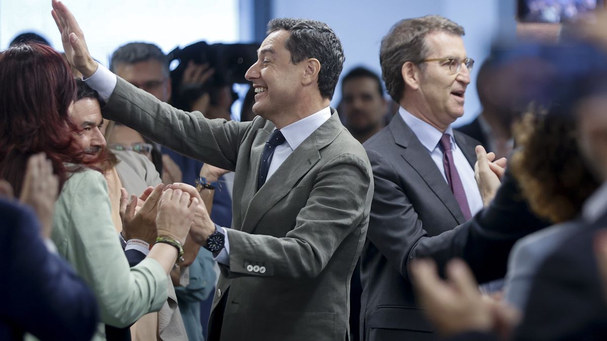 Moreno y Feijóo en la reunión de la Ejecutiva nacional del PP.