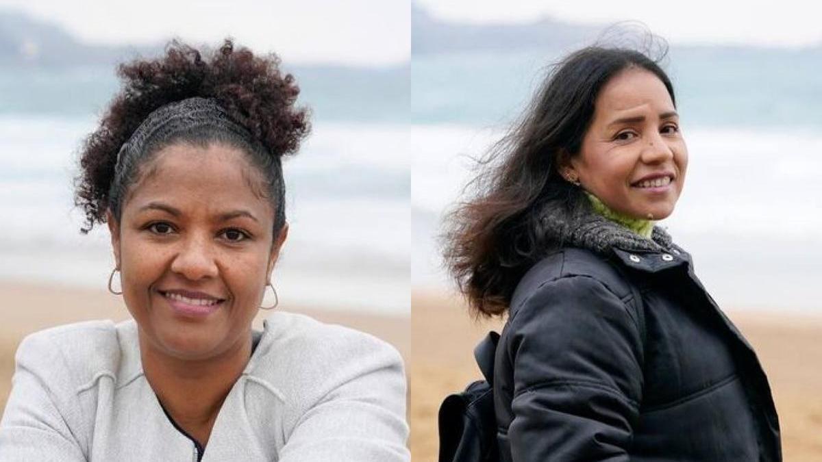 Ángela Marte y Karina Purisaca, migrantes en Zarautz.