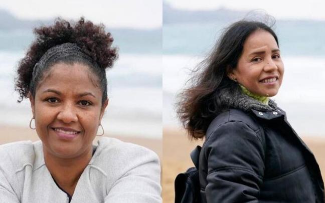 Ángela Marte y Karina Purisaca, migrantes en Zarautz.