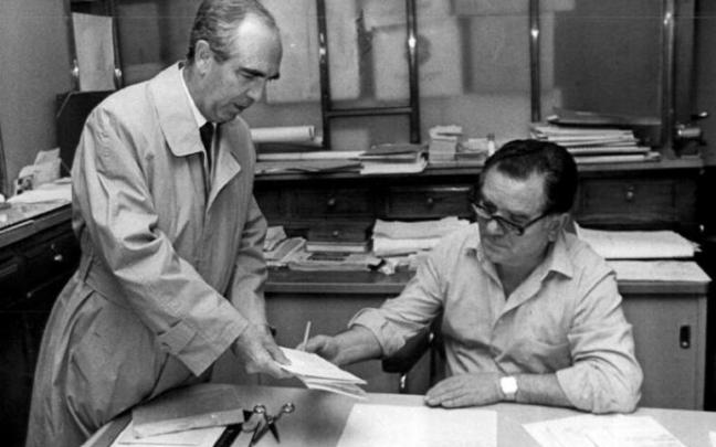 José Mari Iglesias (padre), con Fermín Ezcurra en una imagen de 1988.