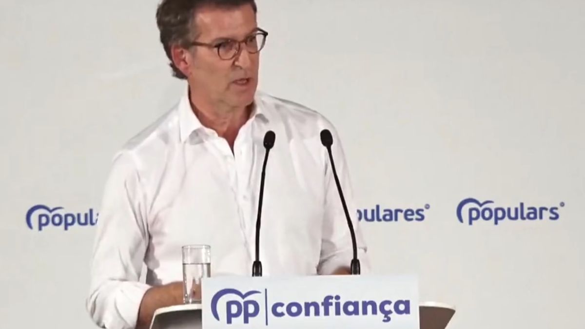Alberto Núñez Feijóo, hablando en Catalunya sobre los catalanes.
