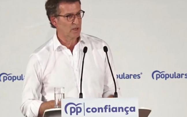 Alberto N&uacute;&ntilde;ez Feij&oacute;o, hablando en Catalunya sobre los catalanes.