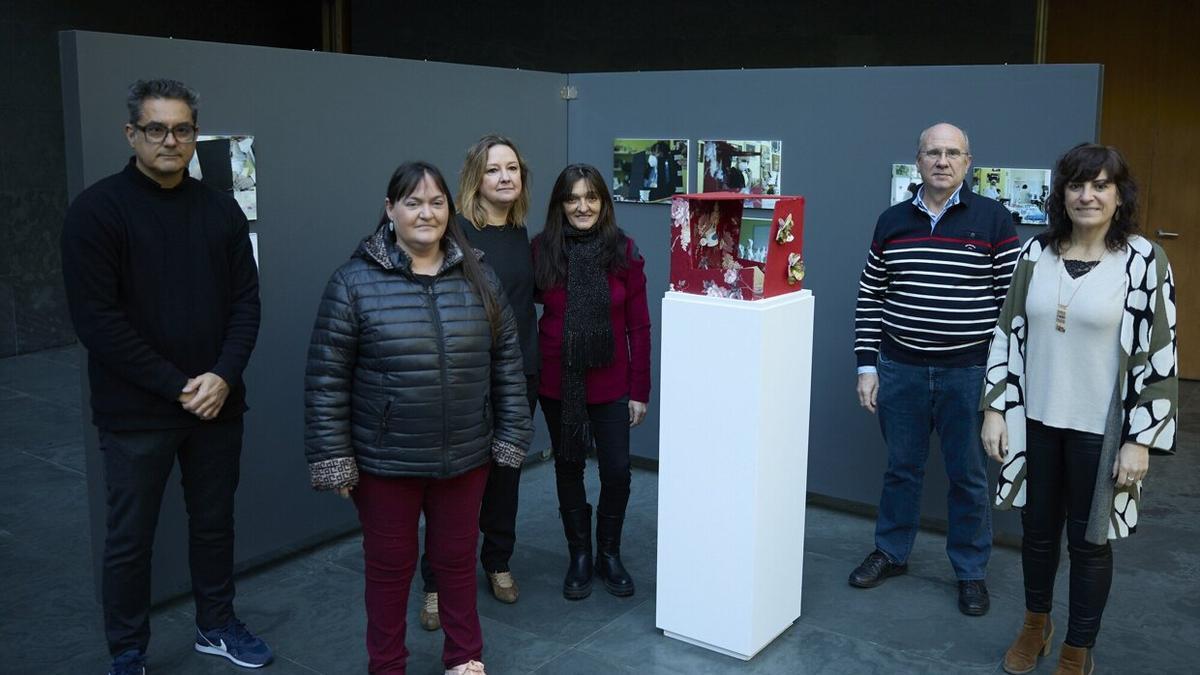 Juan Pablo Huércanos (subdirector de la Fundación Museo Jorge Oteiza), Anabel López (artista), Aitziber Urtasun (responsable del Servicio de Educación Estética Fundación Museo Jorge Oteiza), Maite Bernal (artista)