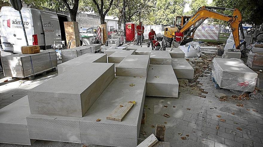 Las obras del espacio memorialista 'Hipogeo' junto a la Plaza de Toros.