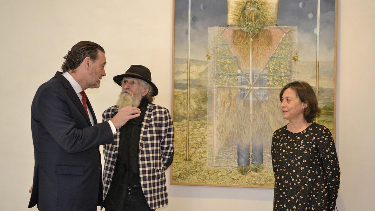 Beca Xabier Sáenz de Gorbea. El premiado pintor Juan Luis Goenaga, Sonia Rueda y Miguel Zugaza