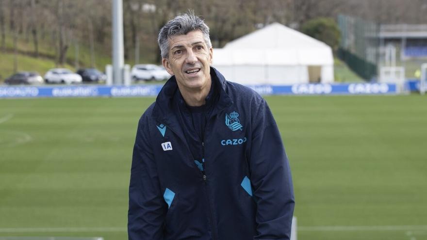 Imanol Alguacil, antes de un entrenamiento en Zubieta.