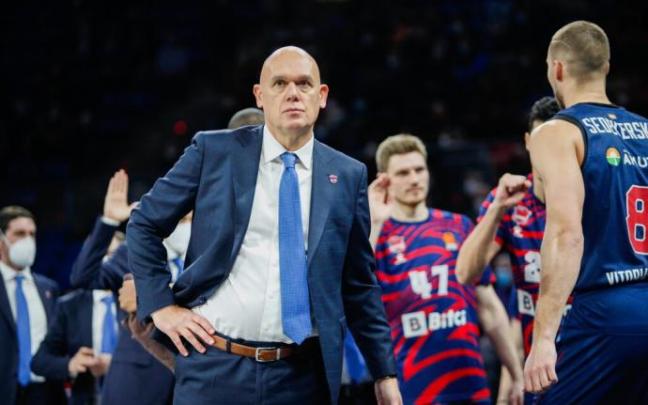 El entrenador del Baskonia, Neven Spahija, en el partido frente al Bayern.
