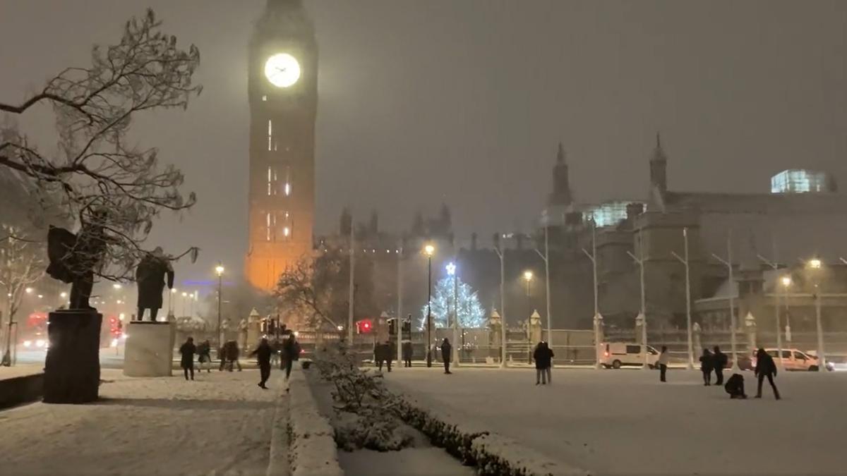 Londres bajo un manto de nieve.