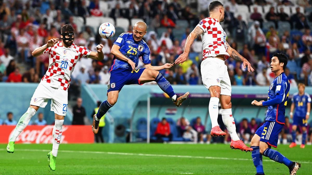 Encuentro entre Croacia y Japón en los octavos del Mundial de Catar.