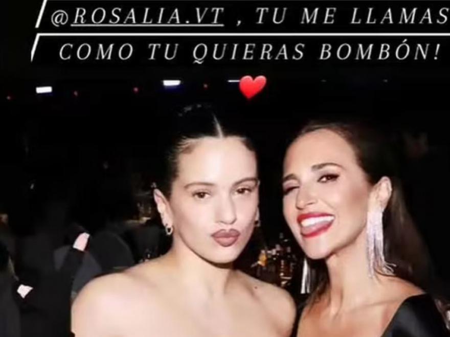 Paula Echevarría reacciona al lapsus de Rosalía.