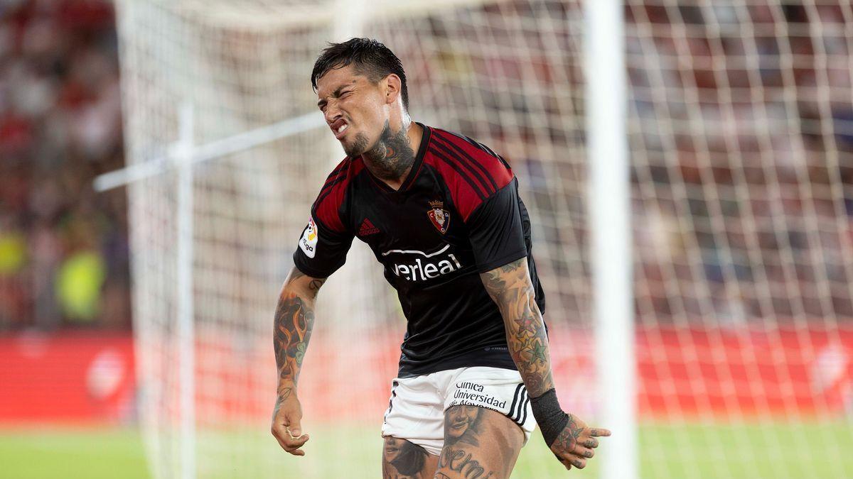 Chimy celebra el gol que marcó el lunes en Almería.