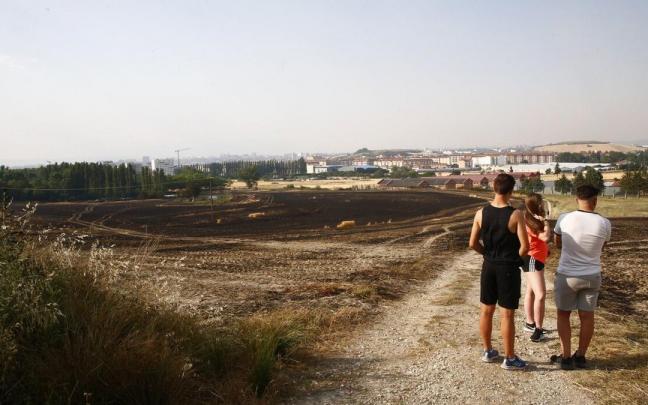Campo de cultivo quemado el pasado junio en el término de municipal de Berriozar. Campo de cultivo quemado el pasado junio en el término de municipal de Berriozar.