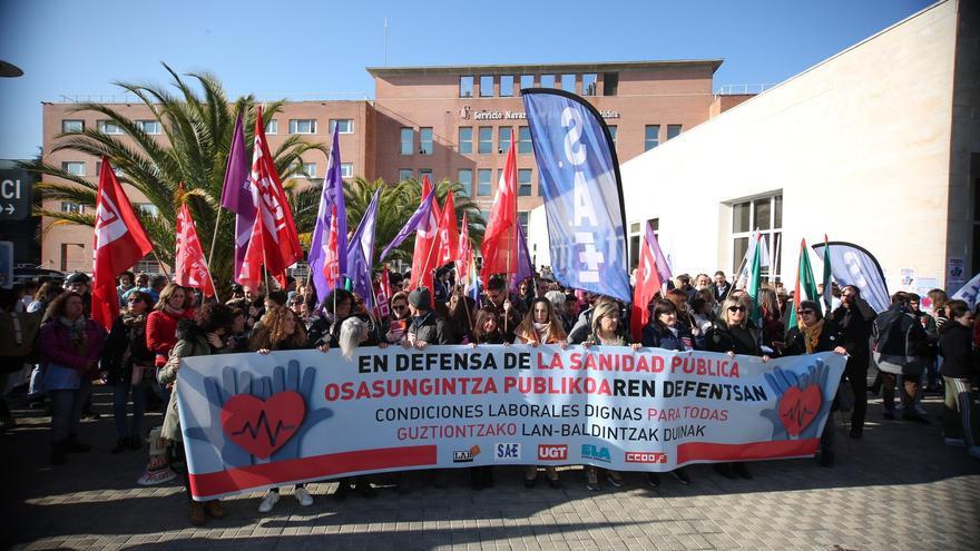 Huelga del 15-F: la columna de Salud de Príncipe de Viana