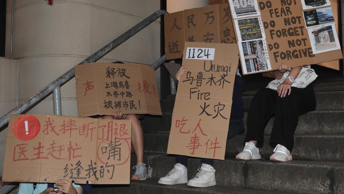Imagen de archivo de las protestas contra el Gobierno de China.