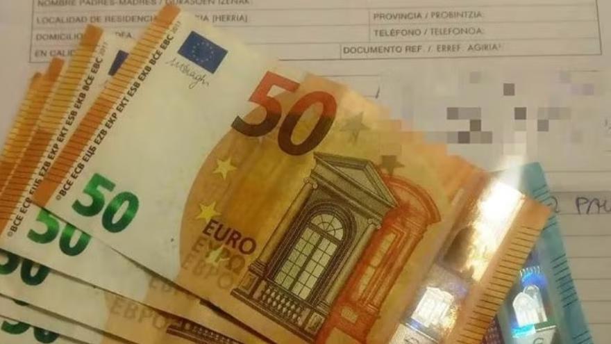 Dinero aparecido cerca de Pamplona