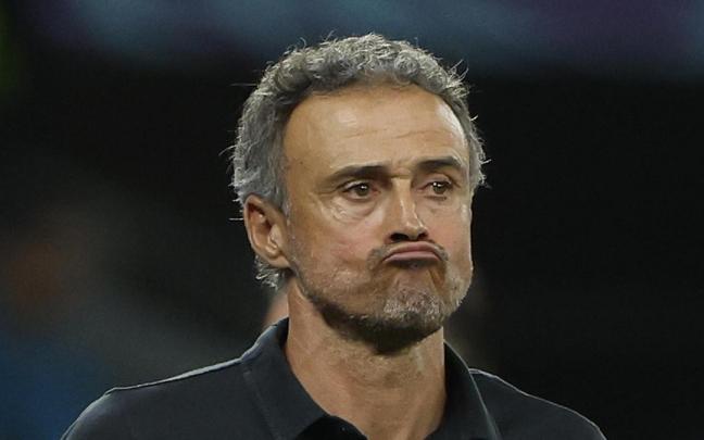 Luis Enrique durante el partido Marruecos - España Luis Enrique durante el partido Marruecos - España