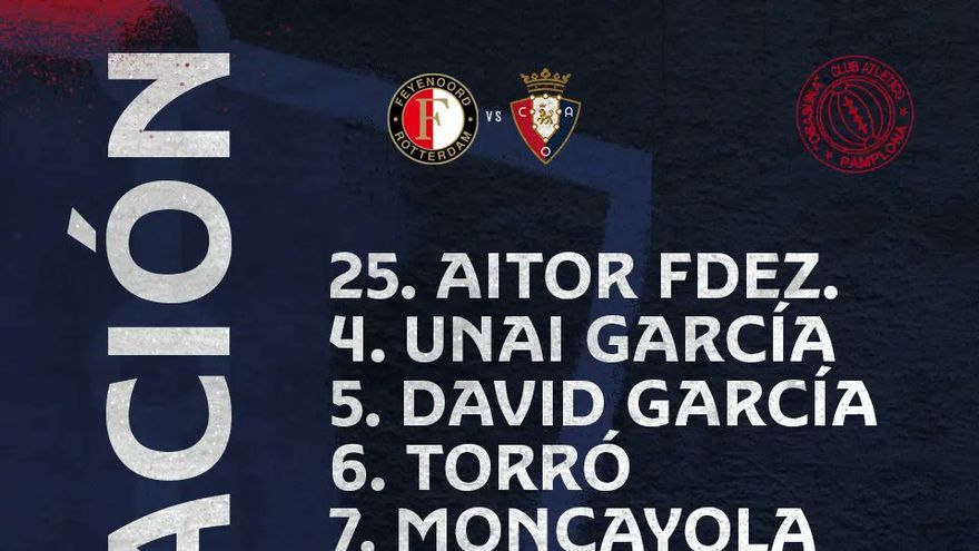 Alineación Osasuna