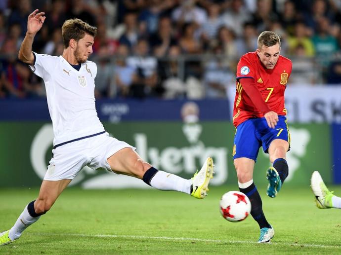 Gerard Deulofeu, en un partido con la selección española.