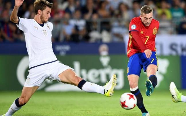 Gerard Deulofeu, en un partido con la selección española.