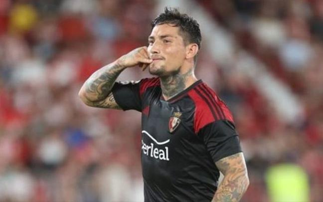 El Chimy celebra el tanto contra el Almer&iacute;a.