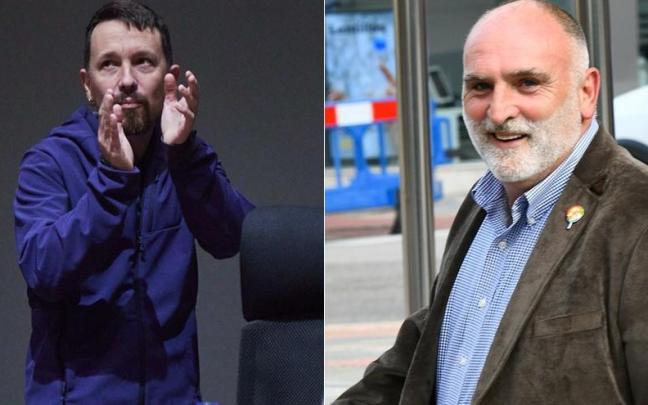 Pablo Iglesias y José Andrés. Pablo Iglesias y José Andrés.