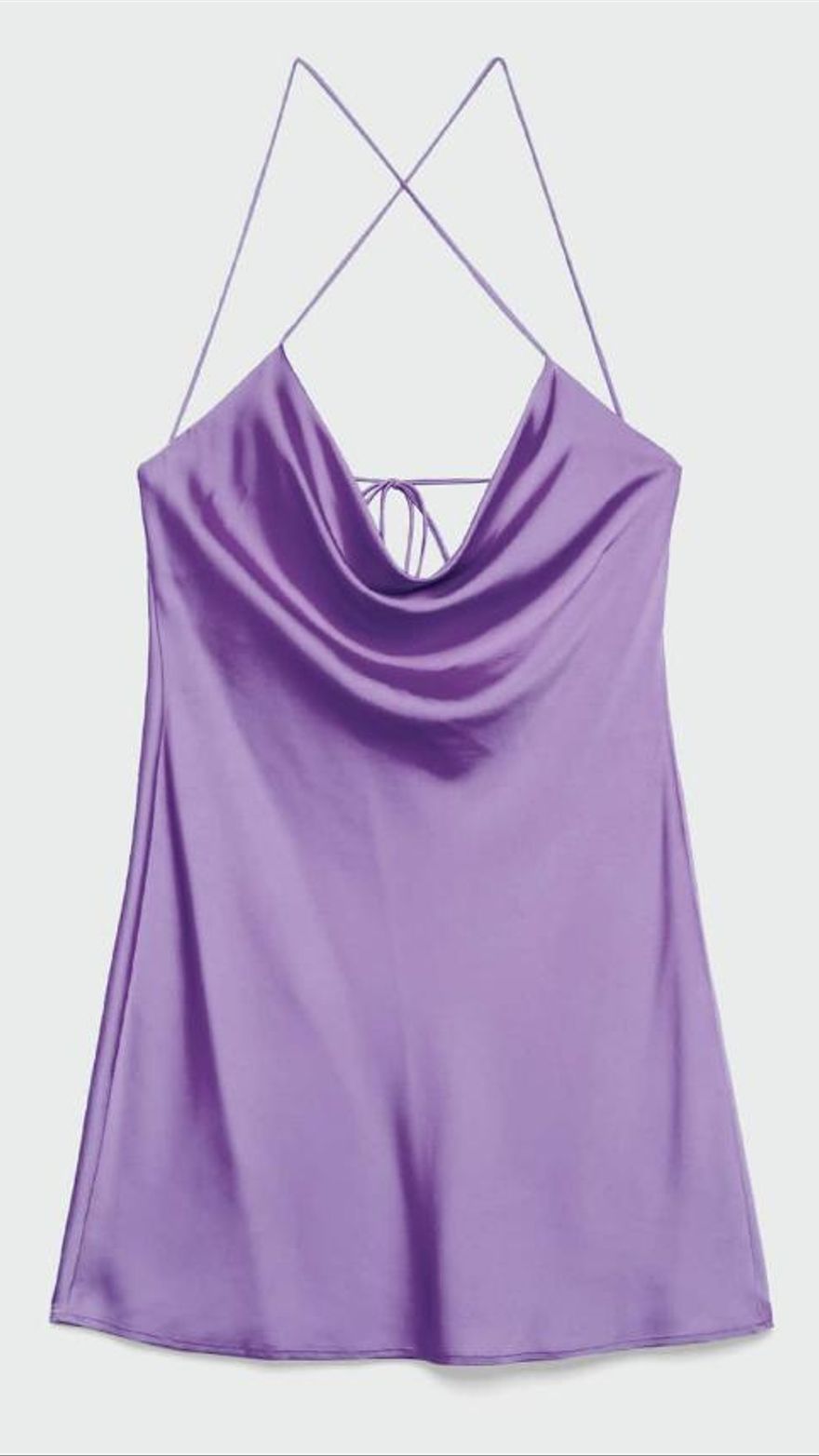 Vestido lencero corto lila.