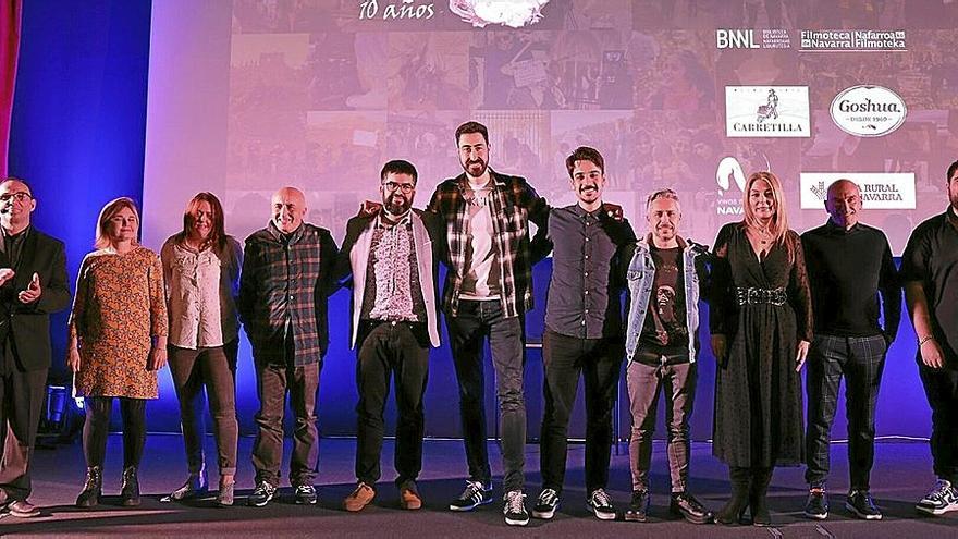 La gala en la que se entregaron los premios de la décima edición de ‘Navarra, tierra de cine’. | FOTO: UNAI BEROIZ