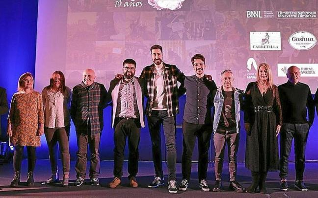 La gala en la que se entregaron los premios de la décima edición de ‘Navarra, tierra de cine’. | FOTO: UNAI BEROIZ