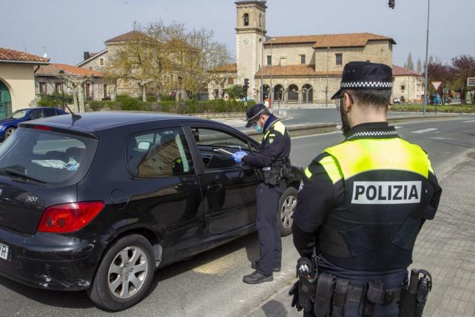 Control de la Policía Local de Vitoria.