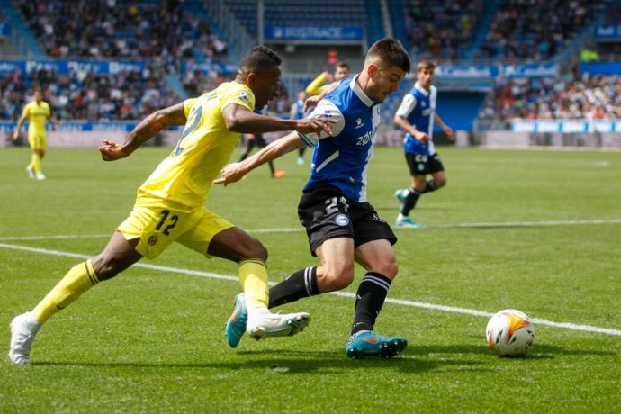 Martín, durante el Alavés-Villarreal.