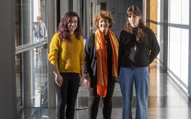 Txaro Pardo (centro), junto a Virginia Macías y Ángel Rodríguez, en el Parlamento. Txaro Pardo (centro), junto a Virginia Macías y Ángel Rodríguez, en el Parlamento.