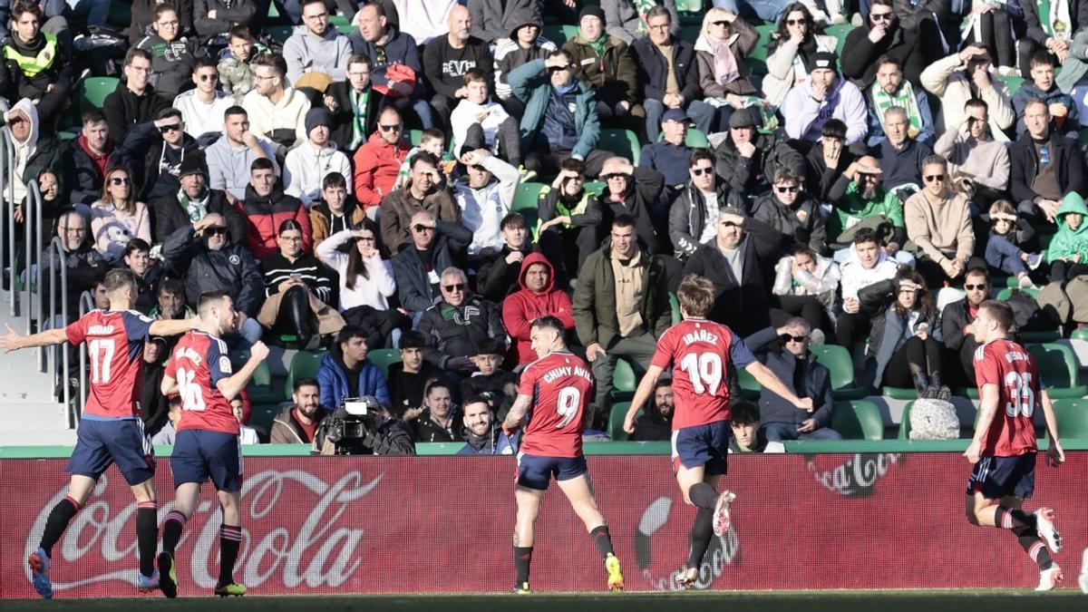 Chimy Ávila celebra el gol de Osasuna